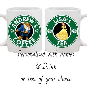 Beauty and the Beast Mugs / Mug & Coaster Set - Personalised FREE