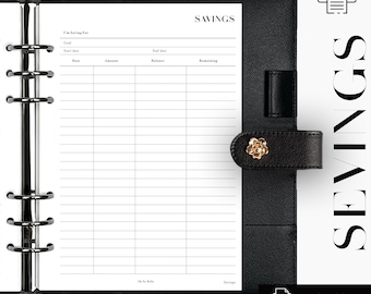 Savings Planner Inserts: Financial Tracker (A5 PDF Download)