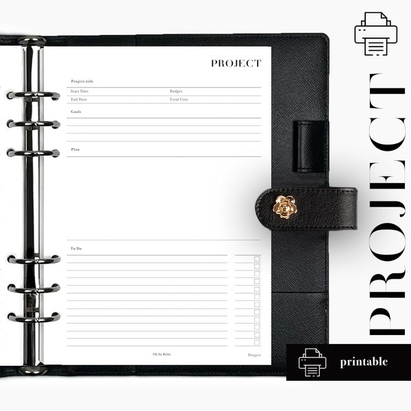 Project Planner INSERTS | Planner REFFEL | Project Planner | A5 planner | Insta Download