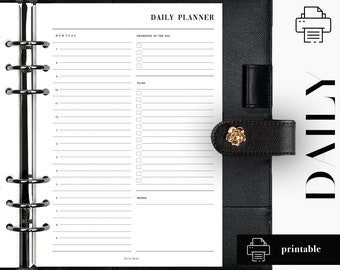 Daily Planner INSERTS | Planner REFFEL | A5 Planner  | Planner with hours | Memos Daily Planner| Half Hourly Planner| Instant Download,