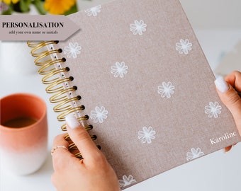 Agenda floral A5 daté | Agenda hebdomadaire et mensuel | à vous de décider quand COMMENCER | Personnalisé | Planificateur d'objectifs| Cadeau pour elle|