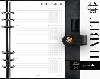 A5-bijlagen voor maandelijkse gewoontes: afdrukbare plannervulling (digitale download)