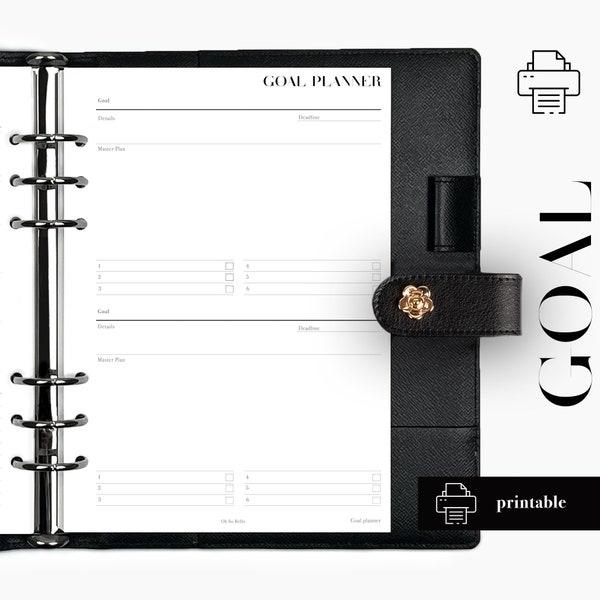 Goal Planner INSERTS | Planner refill | Minimal financial overview | A5 planner| Insta Download