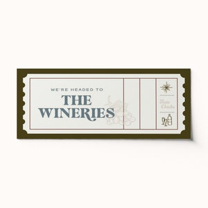 Custom Winery Ticket Voucher  •  Surprise Trip Activity  •  BEST SELLER  •  Custom Gift Voucher  •  Editable PDF • Coupon