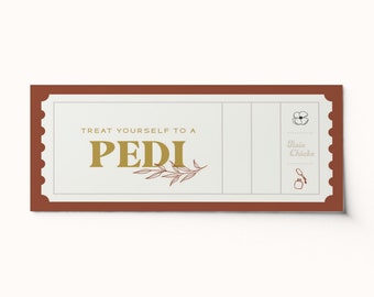 Custom Pedicure Gift Voucher • Editable PDF Ticket