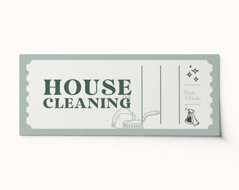 Custom House Cleaning Ticket Voucher  •  Surprise Ticket  •  BEST SELLER  •  Custom Gift Voucher  •  Editable PDF • Coupon