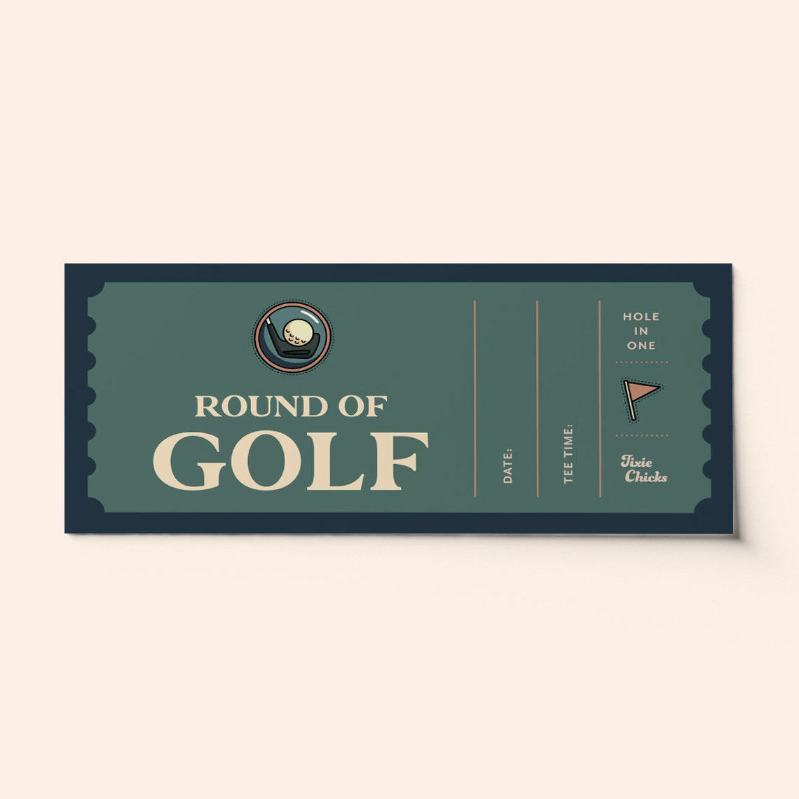 Custom Round of Golf Ticket Voucher Surprise Activity BEST Etsy