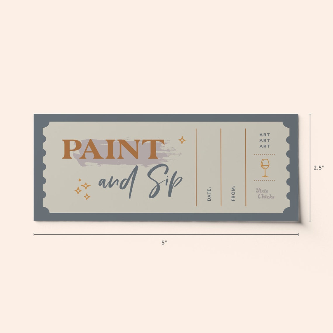 Custom Paint & Sip Ticket Voucher Surprise Activity BEST Etsy