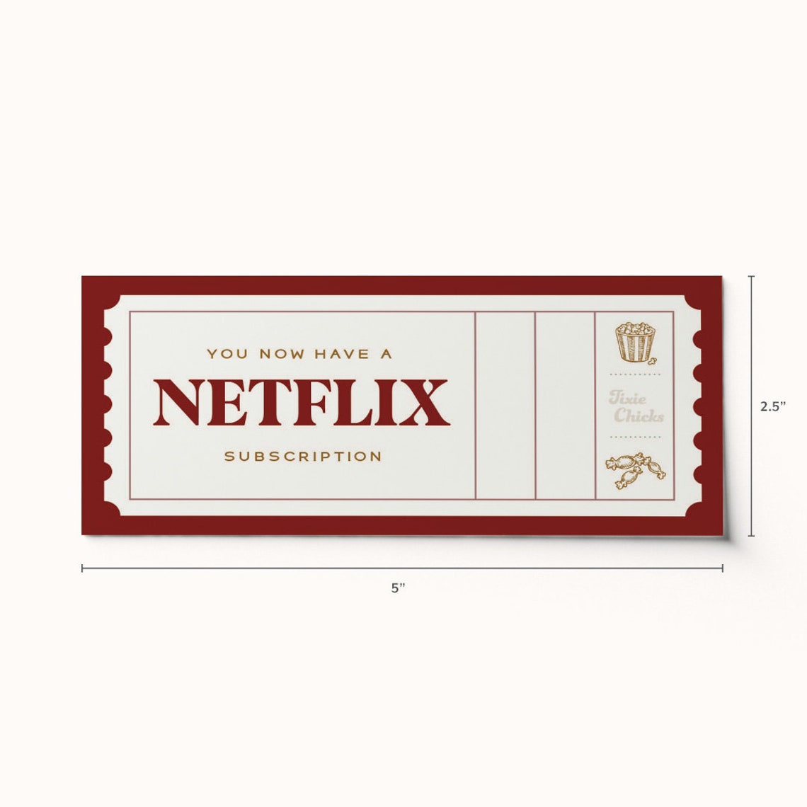 Custom Netflix Subscription Ticket Voucher Surprise Gift BEST SELLER