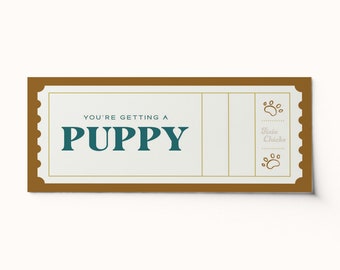 Custom Puppy/Dog Ticket Voucher  •  Surprise Gift  •  BEST SELLER  •  Custom Gift Voucher  •  Editable PDF • Coupon