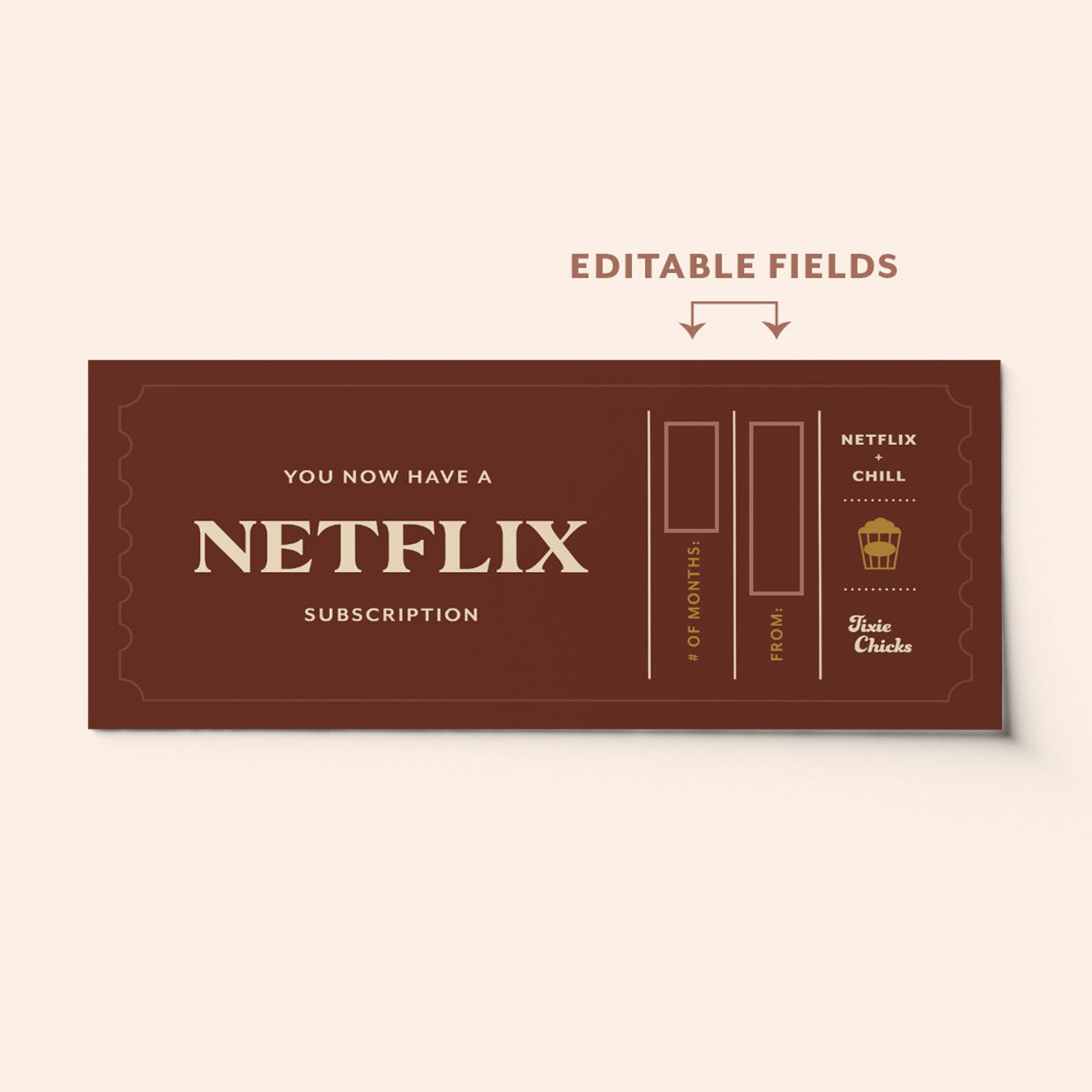 Custom Netflix Subscription Ticket Voucher Surprise Gift Etsy