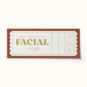 Custom Facial Ticket Voucher  •  Surprise Activity  •  BEST SELLER  •  Custom Gift Voucher  •  Editable PDF • Coupon