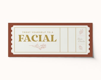 Custom Facial Ticket Voucher  •  Surprise Activity  •  BEST SELLER  •  Custom Gift Voucher  •  Editable PDF • Coupon