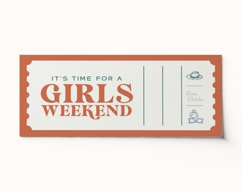 Custom Girls Weekend Ticket Voucher • Editable PDF Coupon