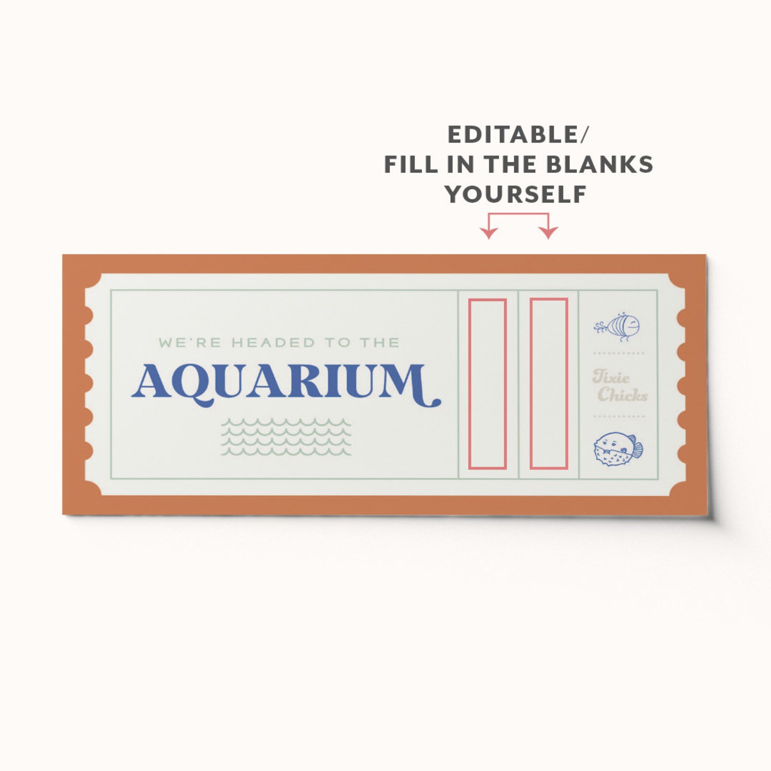Custom Aquarium Ticket Voucher • Surprise Trip Activity • BEST SELLER ...