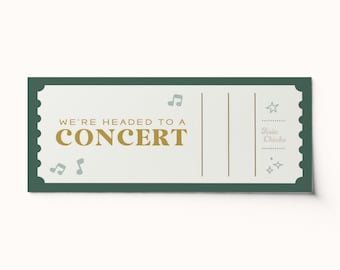 Custom Concert Ticket Voucher • Surprise Trip Gift (Editable PDF)
