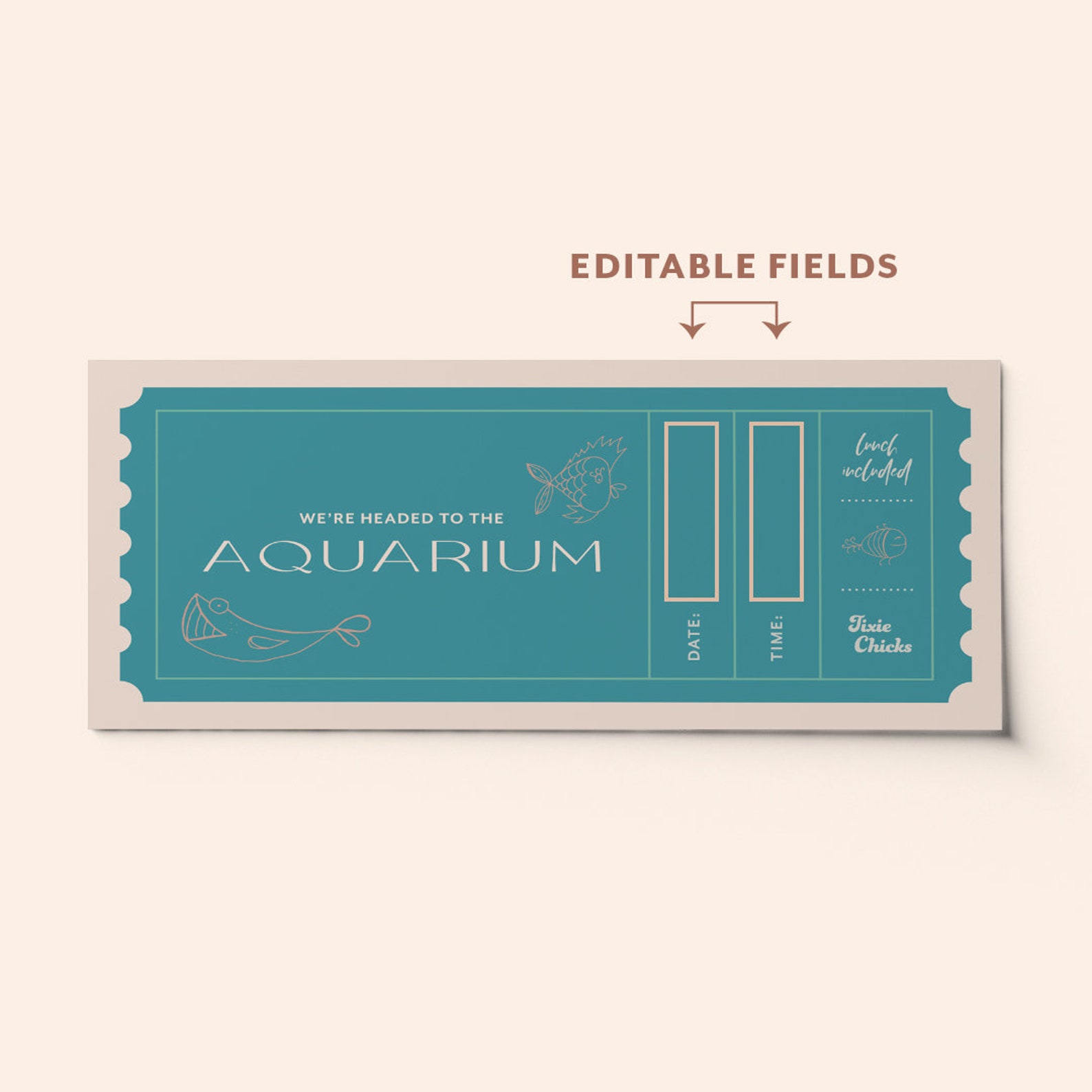 Custom Aquarium Ticket Voucher Surprise Trip Activity BEST Etsy