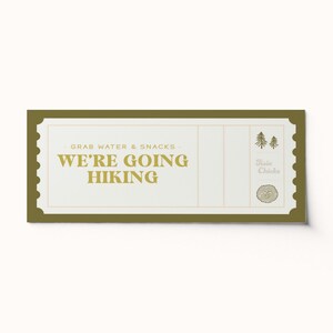 Custom Hiking Ticket Voucher  •  Surprise Trip Activity  •  BEST SELLER  •  Custom Gift Voucher  •  Editable PDF • Coupon