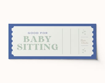 Aangepast voucher voor babysit-voucher • Bewerkbare pdf-cadeaubon