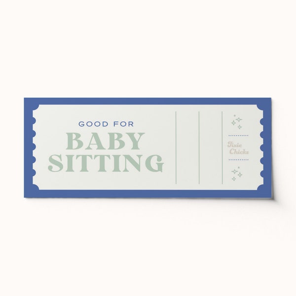 Custom Babysitting Ticket Voucher  •  Surprise Activity  •  BEST SELLER  •  Custom Gift Voucher  •  Editable PDF • Coupon