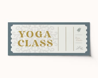 Custom Yoga Class Gift Voucher • Printable Ticket (Editable PDF)