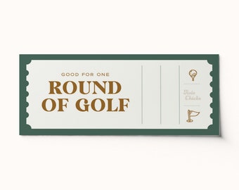 Custom Round of Golf Ticket Voucher  •  Surprise Activity  •  BEST SELLER  •  Custom Gift Voucher  •  Editable PDF • Coupon