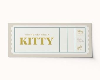 Custom Kitten Gift Ticket • Editable Surprise Voucher (PDF)