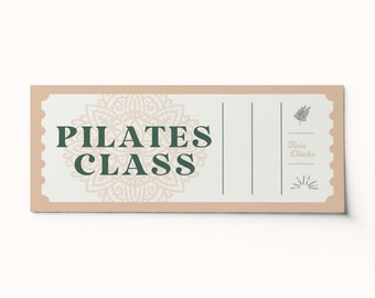 Custom Pilates Class Ticket Voucher • Printable PDF Gift Coupon
