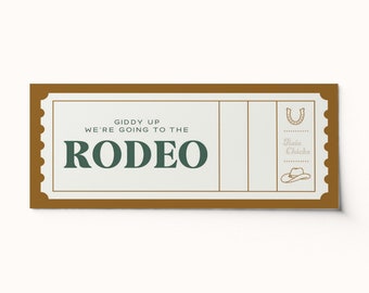 Voucher biglietto Rodeo personalizzato • Attività a sorpresa • BEST SELLER • Voucher regalo personalizzato • PDF modificabile • Coupon