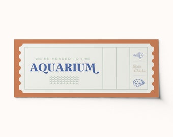 Custom Aquarium Ticket Voucher • Surprise Trip Gift (Editable PDF)