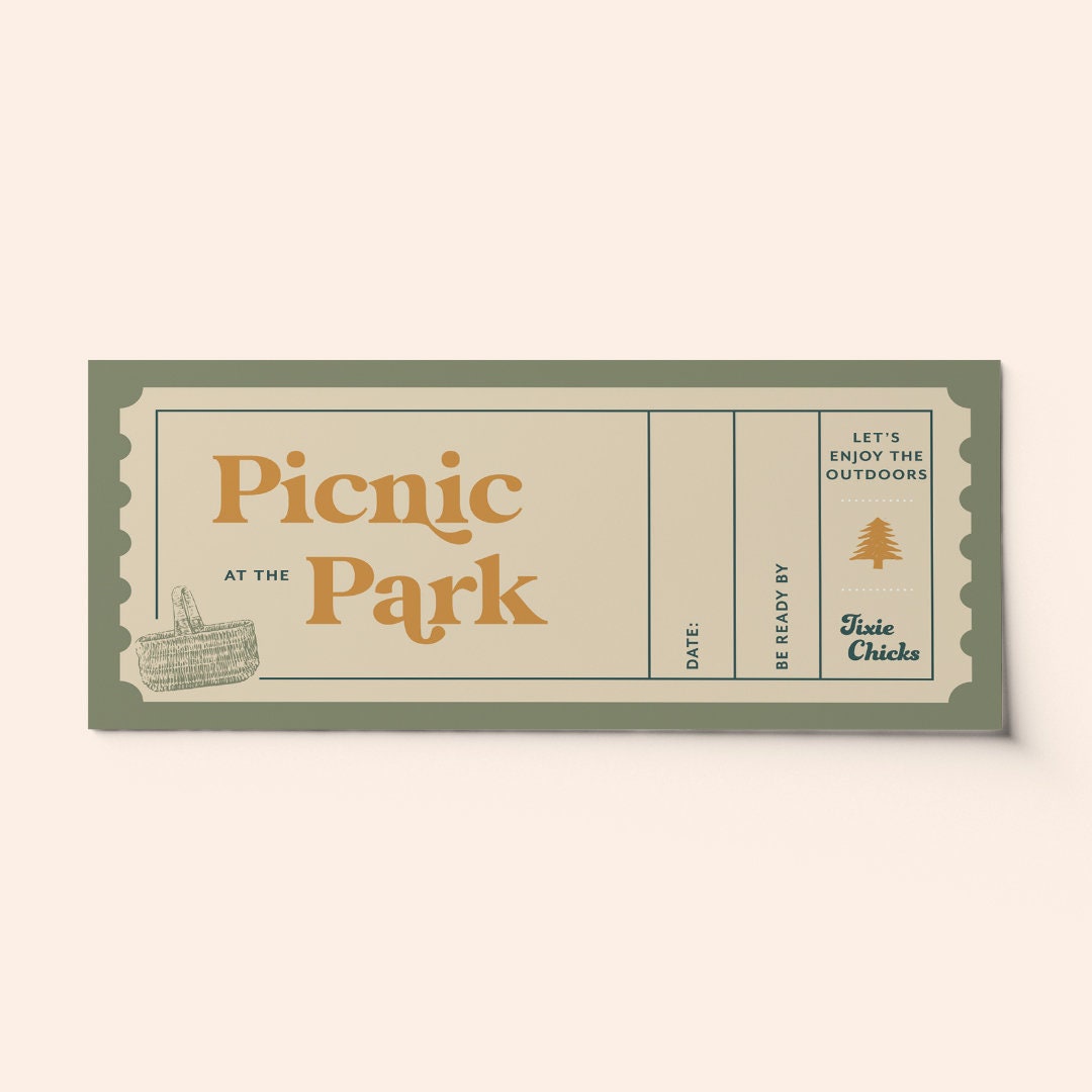 Custom Picnic Ticket Voucher Surprise Date Activity BEST Etsy Australia
