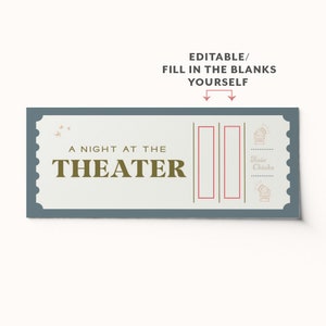 Custom Theater Ticket Voucher • Surprise Gift Activity • BEST SELLER ...