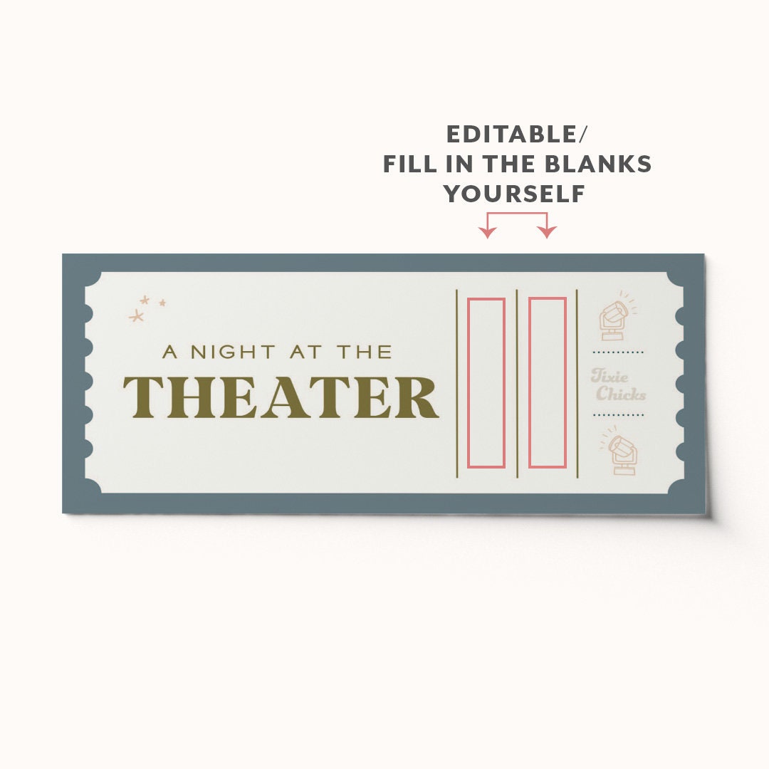Custom Theater Ticket Voucher Surprise Gift Activity BEST SELLER Custom