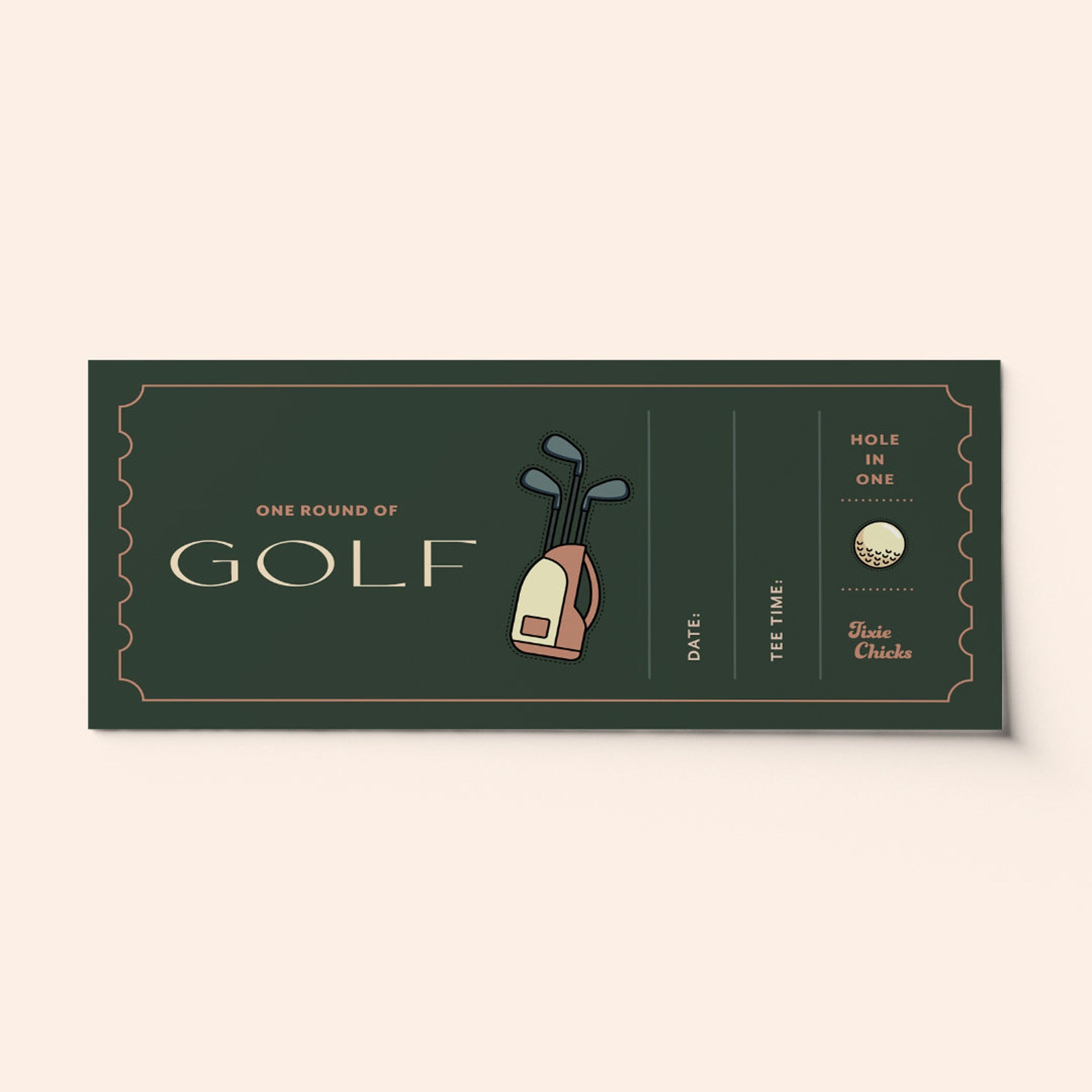 Custom Round of Golf Ticket Voucher Surprise Trip Activity Etsy