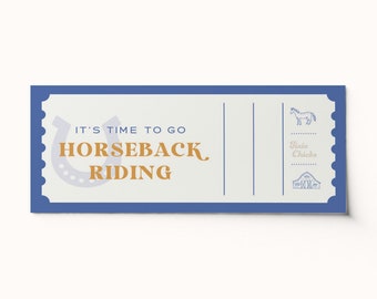 Horseback Riding Ticket Voucher • Editable Surprise Gift (PDF)