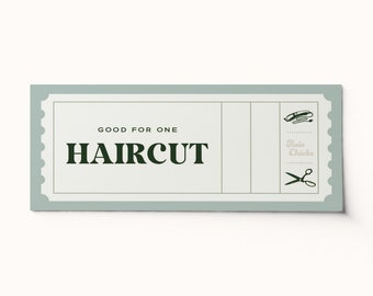 Custom Haircut Ticket Voucher  •  Surprise Activity  •  BEST SELLER  •  Custom Gift Voucher  •  Editable PDF • Coupon
