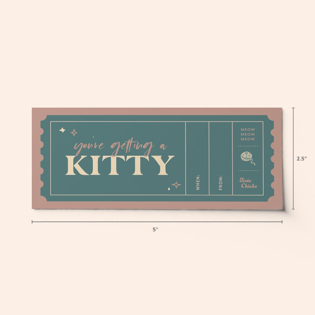 Custom Kitten Cat Ticket Voucher Surprise Gift Ticket Etsy España