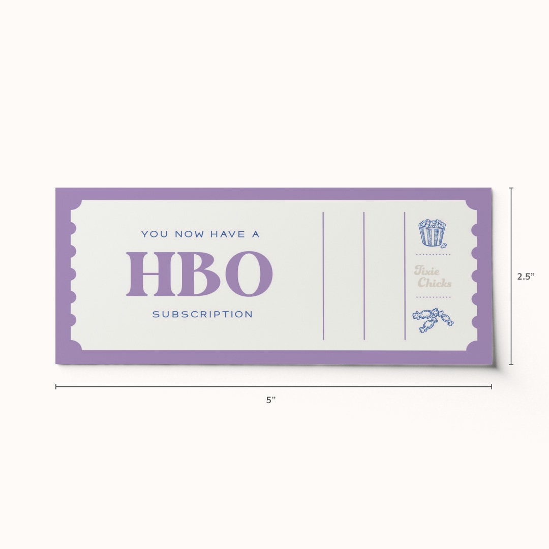 Custom HBO Subscription Ticket Voucher • Editable PDF Coupon - Etsy