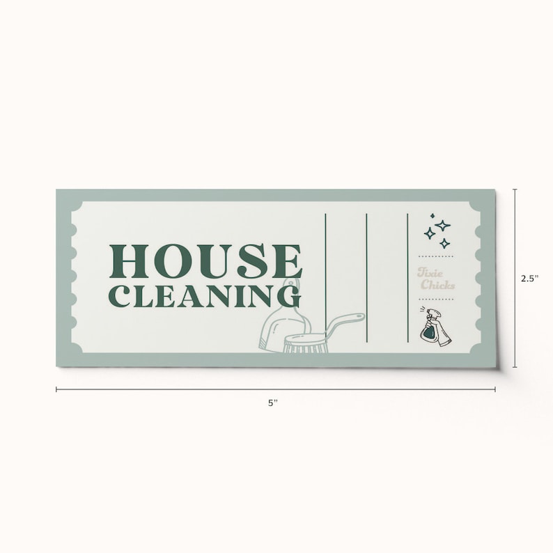 Custom House Cleaning Ticket Voucher Surprise Ticket BEST SELLER Custom