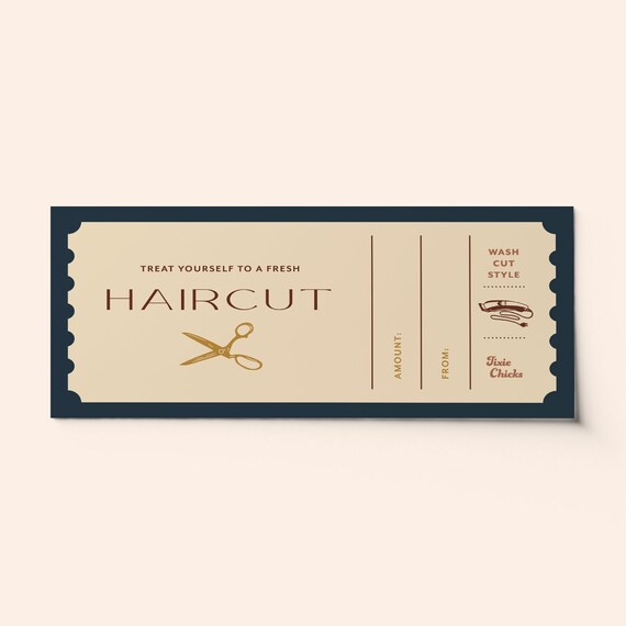 Custom Haircut Ticket Voucher Surprise Activity BEST Etsy