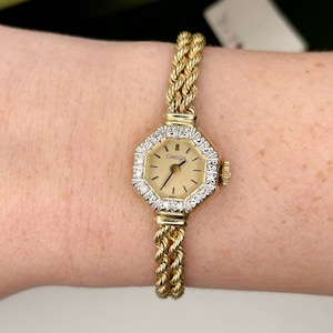 Vintage Omega 14kt Yellow Gold Octagon Watch