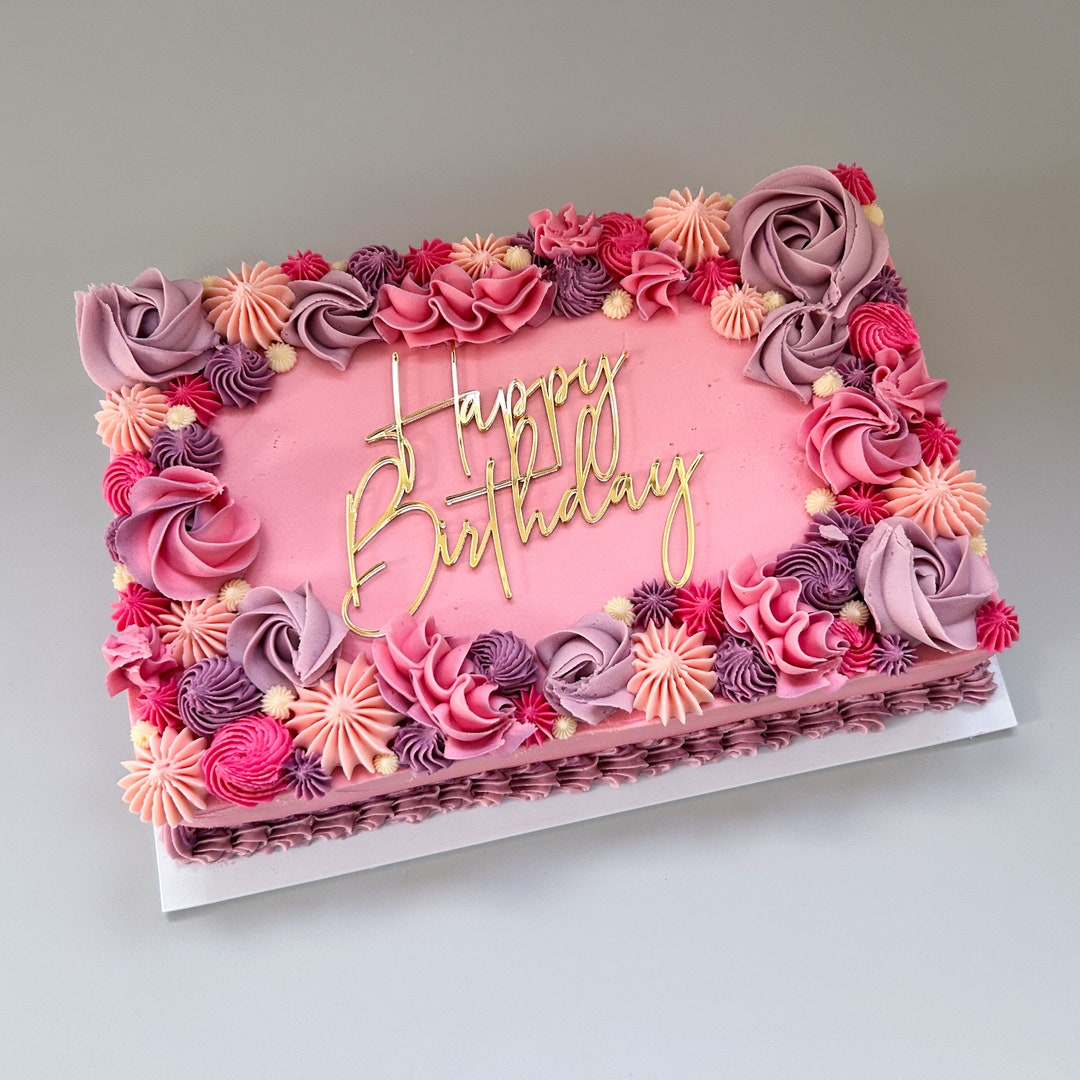 Happy Birthday Cake Charm Sheet Cake Topper - Etsy