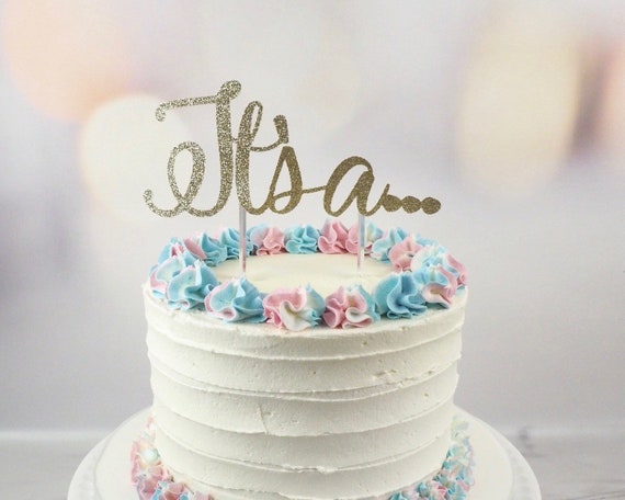It’s a...Gender Reveal Cake Topper | Cardstock | Glitter Card | Mirror Card