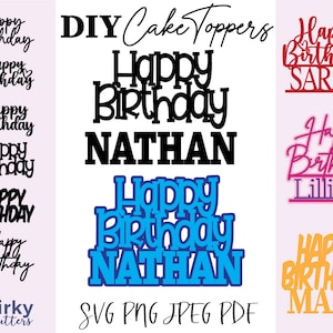 Topper per torta personalizzato fai da te / svg / download / file di taglio / cricut / download digitale