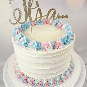 It’s a...Gender Reveal Cake Topper | Cardstock | Glitter Card | Mirror Card image 2