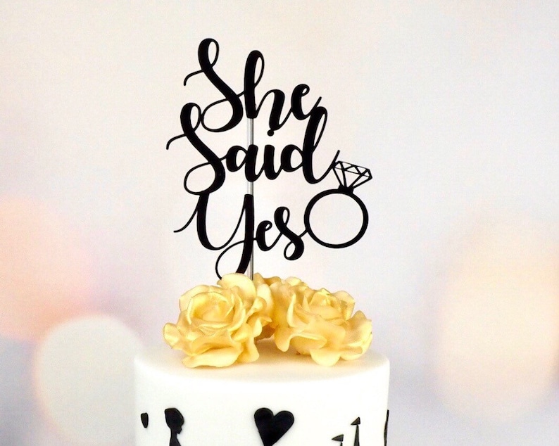 Decorations Cake Toppers He Asked She Said Yes Personalised