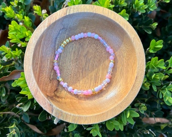 Pink Seed Bead Bracelet