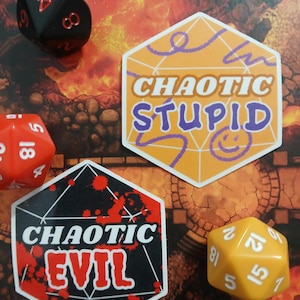 DND Kaotisk Alignment D20-klistermärken