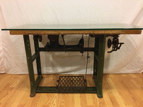 Vintage Industrial Singer Sewing Machine Table Etsy