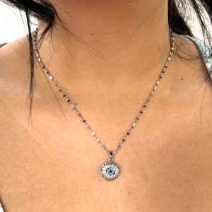 Gold Filled Evil Eye Necklace, Protection Necklace, Gift for Her, Anniversary Gift for Her, Dainty Jewelry, Evil Eye Jewelry, Mal de Ojo